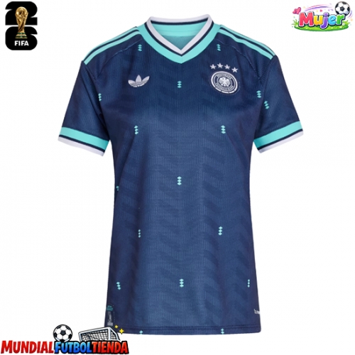 Camiseta Alemania Segunda Equipación Replica Mundial 2026 para mujer mangas cortas